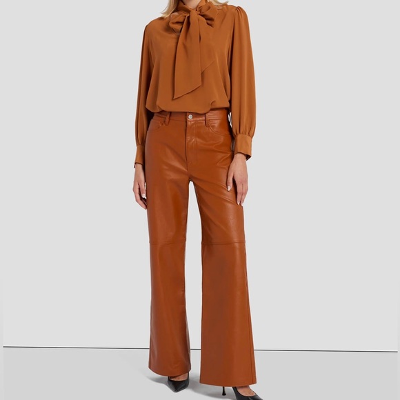 7 for all Mankind | NWT! FAUX LEATHER KATE MODERN STRAIGHT SIZE: 25 - Picture 2 of 7